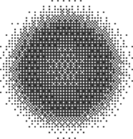 Bitmap pixel arcade game effect. Circle with bit pattern texture. Round y2k halftone element. Aesthetic globe with dither gradient. 2000s noisy illustration png