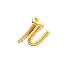 3d Golden Shiny Small Letter r Alphabet r Rounded Inflatable Font 3d Illustration png