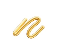 3d Golden Shiny Small Letter n Alphabet n Rounded Inflatable Font 3d Illustration png