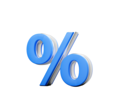 A Vibrant Blue Percentage Symbol With A Sleek Metallic Gleam 3D Illustration png
