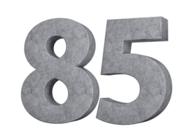 3d Concrete Number Eighty five Digit Made Of Grey Concrete Stone 3d Illustration png