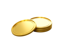 3d Stack Of Golden Coins Shiny Rounded Coins Stack 3d Illustration png