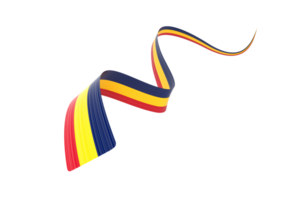 3d Flag Of Chad 3d Wavy Shiny Chad Ribbon Flag 3d Illustration png