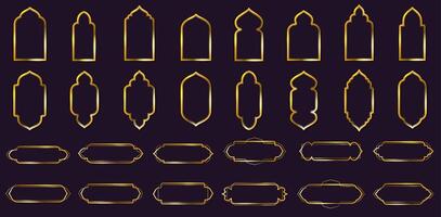 Golden Arabic frames, perfect for enhancing artwork, invitations, or elegant presentations in creative projects vector