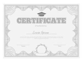 Certificate features a sophisticated geometric line pattern around its border and placeholders for name and date, suitable for various official purposes vector