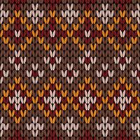 Knitting with beautiful patterns is used in winter clothes. vector