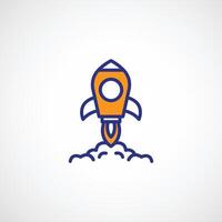 Rocket icon or logo design isolated sign symbol illustration - high quality line style icon suitable for designers, web developers, displays and websites vector