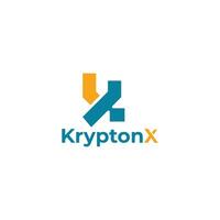 Modern K and X letter design for crypto currency, stock and technology company logos on white background vector