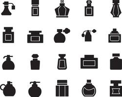 set perfume icon or logo design isolated sign symbol illustration. A collection of high quality black line style icons vector