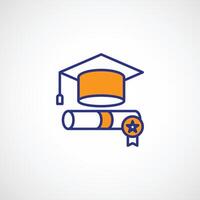 graduation icon or logo design isolated sign symbol illustration - high quality line style icon suitable for designers, web developers, displays and websites vector