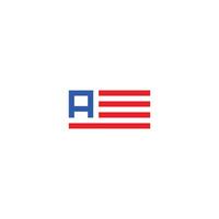 Modern and creative letter A and American flag design. Creative logo design on white background vector