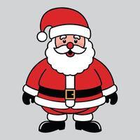 A cartoon-style Santa Claus with a round, jolly face and a big, fluffy white beard vector