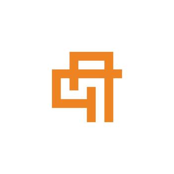 letter qa simple linked geometric line logo vector