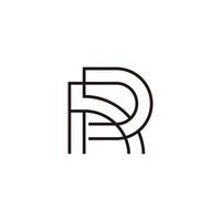 letter rp wires linked simple geometric logo vector