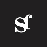 letter sr linked serif elegant simple colorful logo vector