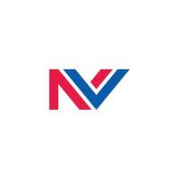 letter nv abstract colorful geometric line simple logo vector