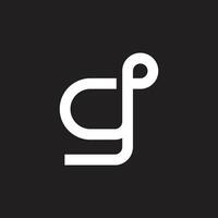 letter cg lowercase loop linked linear logo vector