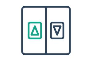Elevator icon. line icon style. up and down arrow. icon related to reception. hotel elements illustration vector
