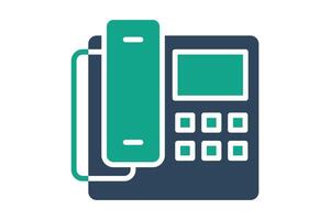 Telephone icon. solid icon style. icon related to reception. hotel elements illustration vector