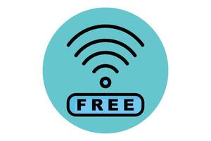 Free Wi fi icon. colored outline icon style. icon related to reception. hotel elements illustration vector