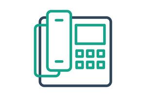 Telephone icon. line icon style. icon related to reception. hotel elements illustration vector