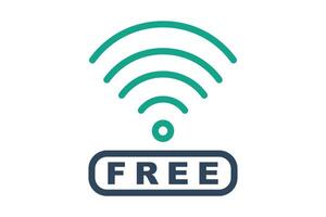 Free Wi fi icon. line icon style. icon related to reception. hotel elements illustration vector