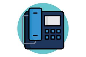Telephone icon. colored outline icon style. icon related to reception. hotel elements illustration vector