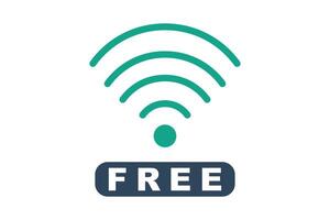 Free Wi fi icon. solid icon style. icon related to reception. hotel elements illustration vector