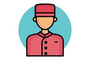 Concierge icon. colored outline icon style. icon related to reception. hotel elements illustration vector