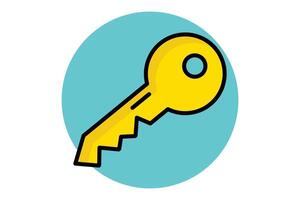 Key icon. colored outline icon style. icon related to reception. hotel elements illustration vector