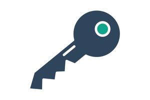 Key icon. solid icon style. icon related to reception. hotel elements illustration vector