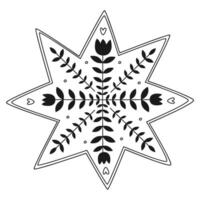 Doodle star.Decorative Swedish element for Christmas, New Year design. Hand-drawn illustration isolated on transparent background. illustration EPS10. vector