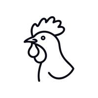 A black and white line drawing of a chicken vector