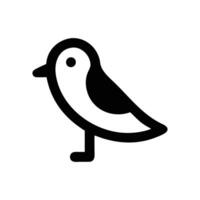 A black and white bird icon on a white background vector
