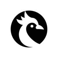 A black and white logo of a rooster vector