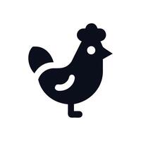 A black chicken icon on a white background vector