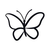A black and white butterfly on a white background vector