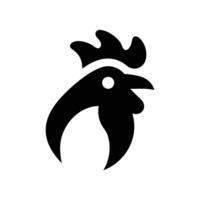 A black and white logo of a rooster vector
