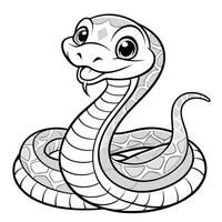 Intricate Coloring Page Featuring a Majestic Snake vector