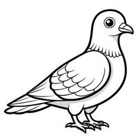 Charming Colored Illustration Depicting a Graceful Pigeon vector