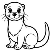 Captivating Coloring Page for Young Artists River Otter Adventure vector