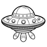 Out of This World Fun Coloring Adventure with a UFO Spaceship for Kids vector