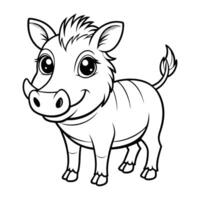Printable Warthog Coloring Page for Little Artists vector