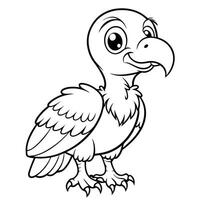Fun Vulture Coloring Page for Creative Kids to Enjoy and Learn vector