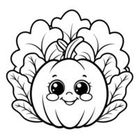 Printable Vegetable Garden Coloring Page for Kids to Learn and Color vector