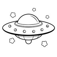 Printable UFO Spaceship Coloring Page for Children to Stimulate Creativity vector