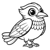 Printable Coloring Page of an Intricate Bird Design vector