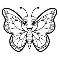 Vibrant Butterfly Coloring Page, Ready for Creative Expression vector