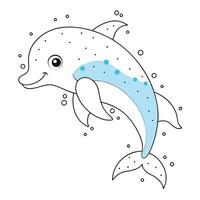 Connect the Dots to Discover a Playful Dolphin for Kids vector