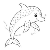 Engaging Dot to Dot Coloring Adventure for Kids Unveiling a Playful Dolphin vector